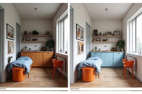 Studio apartment before and after renovation